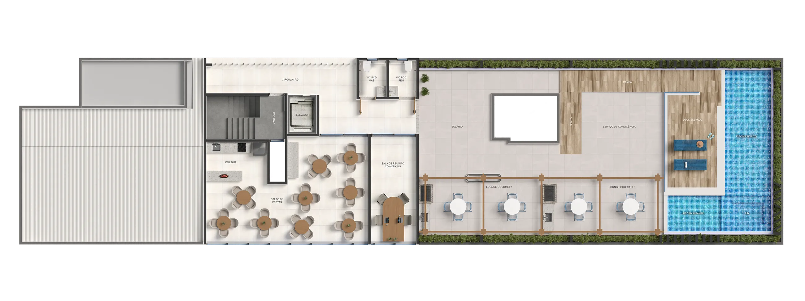 Planta humanizada — Rooftop, Piscina, gourmet e convivência